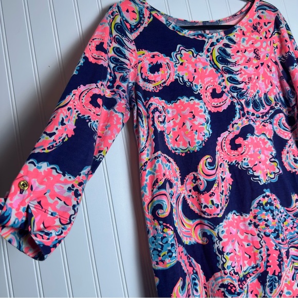 Lilly Pulitzer Linden Shirt Dress, size M print: Pop Up For The Halibut - Picture 3 of 14